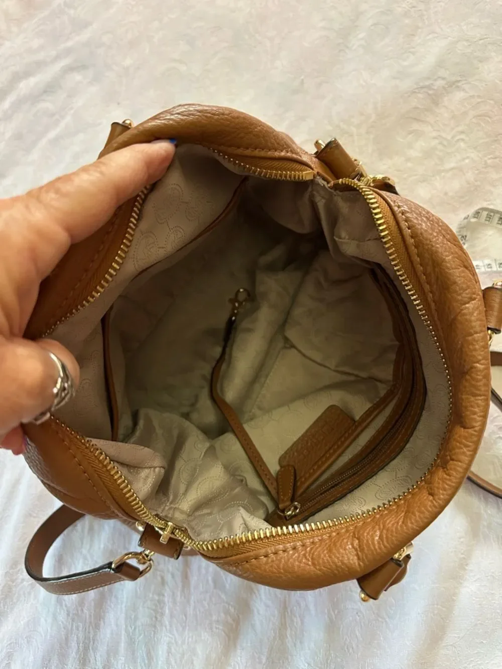 MICHAEL KORS Bedford Satchel Bag Crossbody Bowler Brown